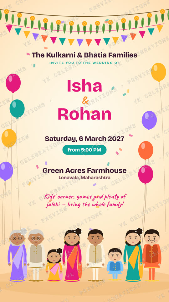 Saath Saath Family: watermarked Wedding invitation preview