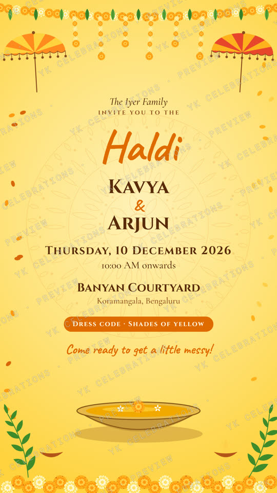 Haldi Haat: watermarked Haldi invitation preview